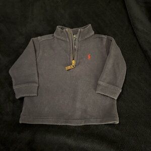 Polo‎ Ralph Lauren Baby Quarter Zip Pullover Navy Red Pony — Size 18M